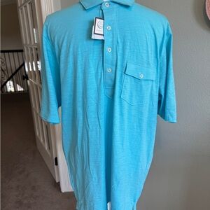 NWT B. Draddy Men's Blue Golf Polo Shirt from Toscana Country Club Size L